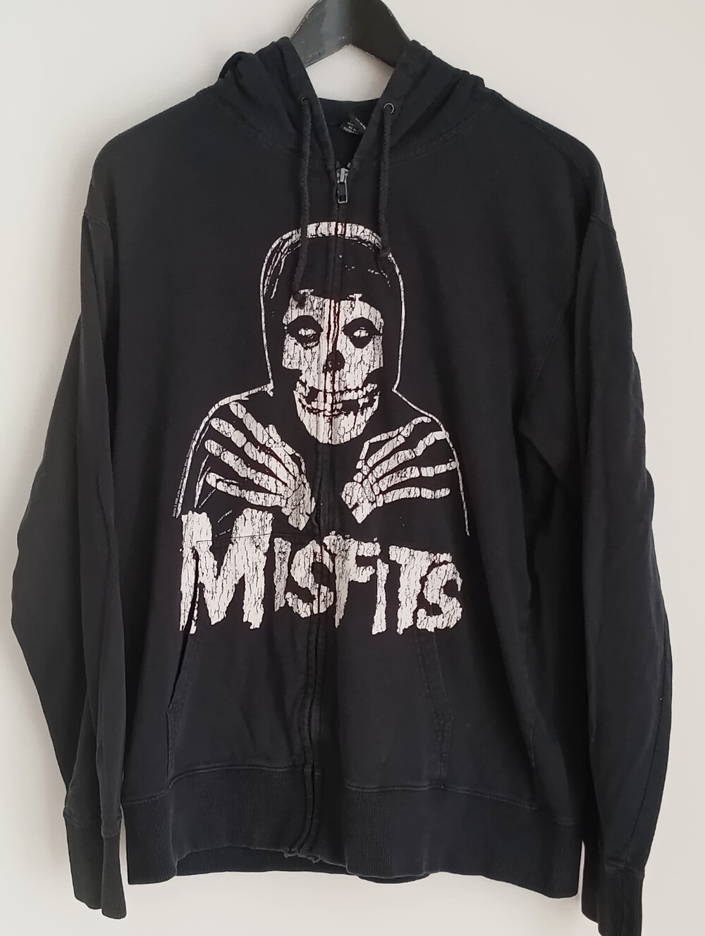 Vintage 2006 Misfits Cinderblock Y2K Lightweight Zip-Up Hoodie Black Sz M - Picture 3 of 10